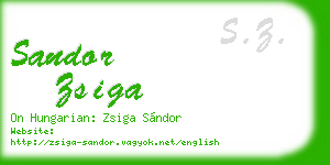 sandor zsiga business card